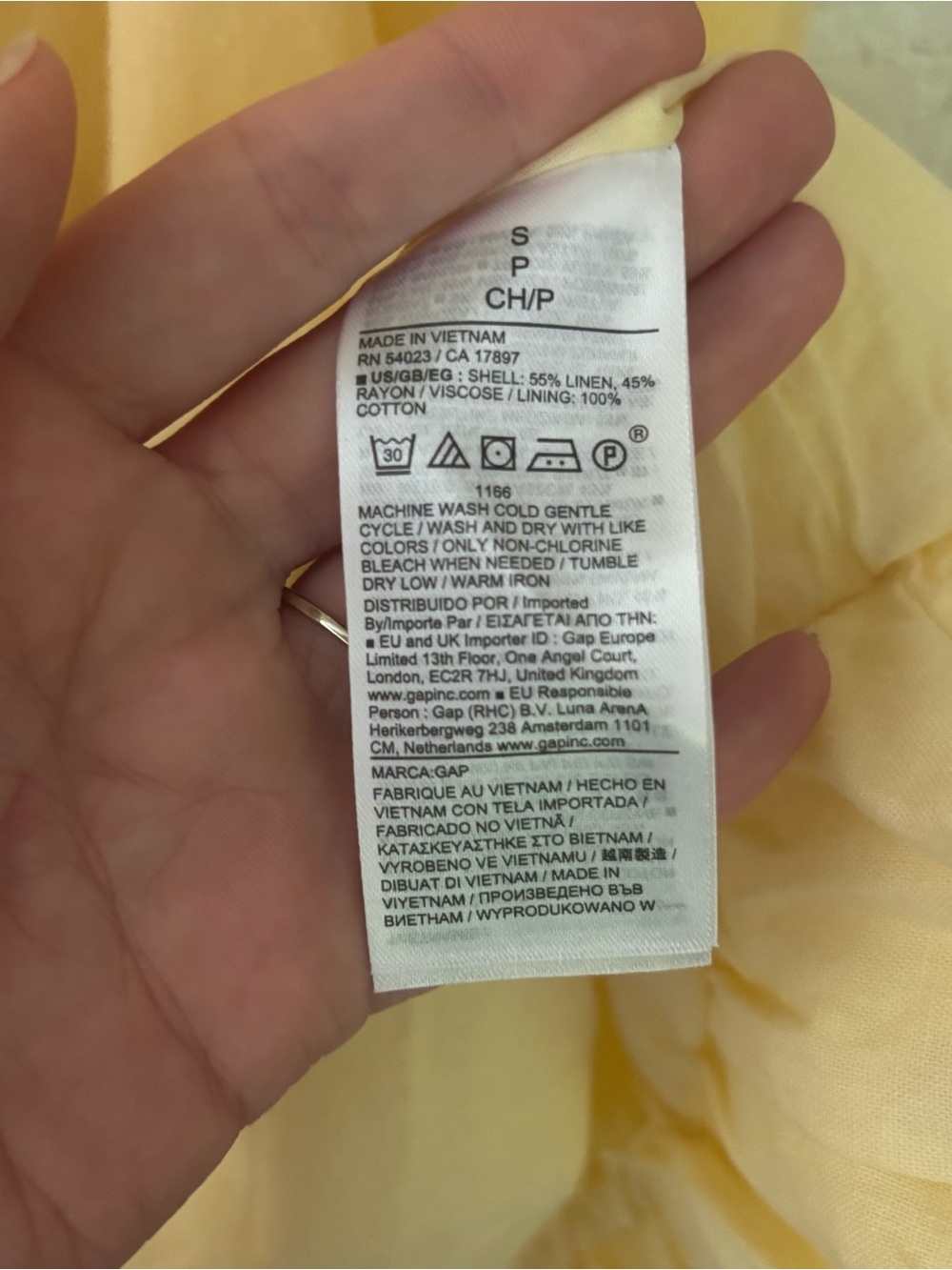 GAP Butter Yellow Linen Blend Bubble Hem Mini Dress S NWT - Picture 7 of 10